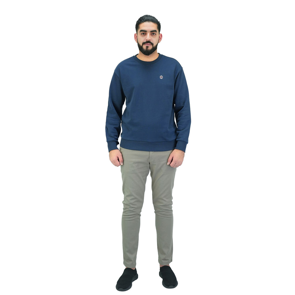 Men's Cotton Polyester French Terry Crew Neck Sweatshirt
