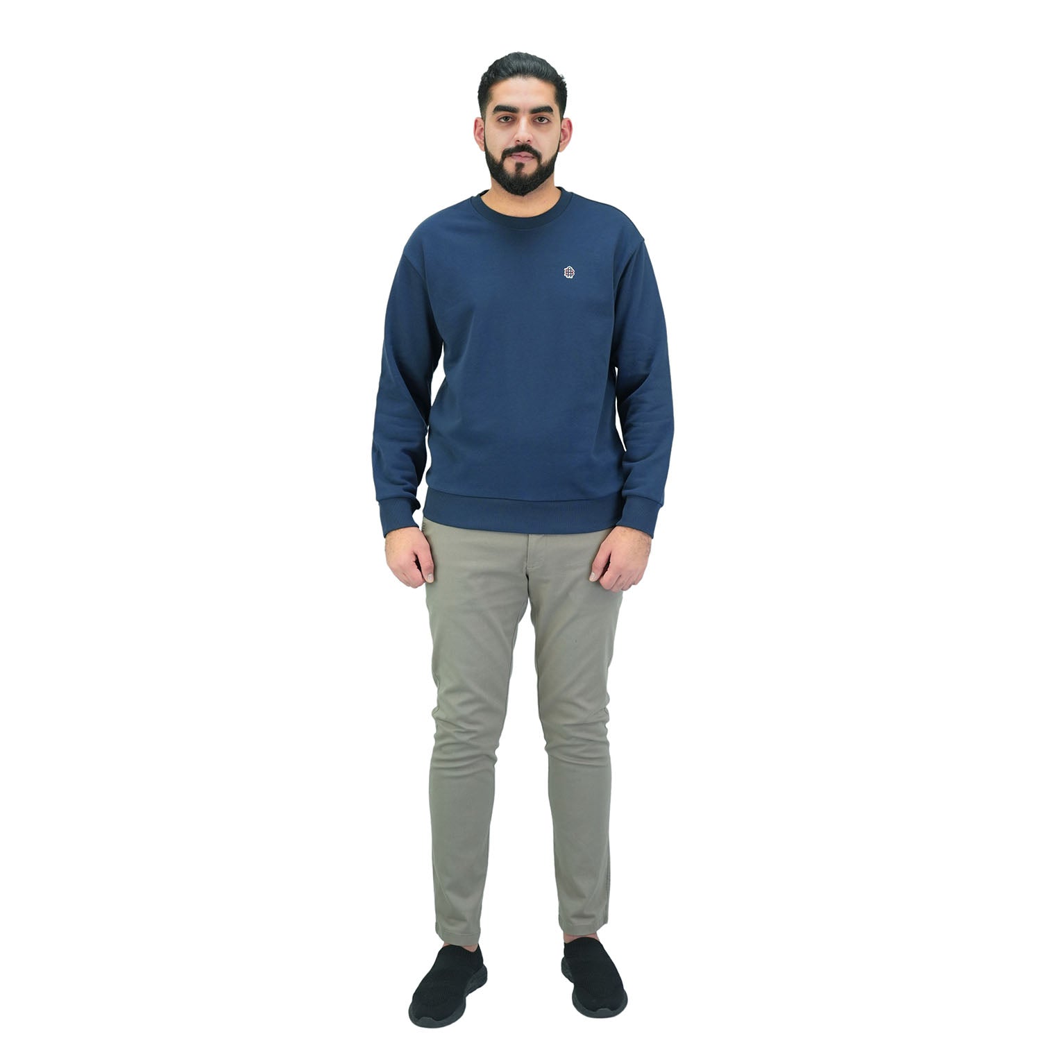Men's Cotton Polyester French Terry Crew Neck Sweatshirt