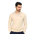 Giordano Men’S Cotton Polyester French Terry Crew Neck Sweatshirt-Brown