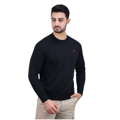 Giordano Men’S Cotton Polyester French Terry Crew Neck Sweatshirt-Black