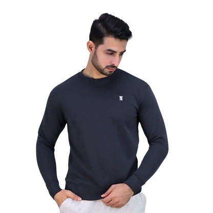Giordano Men’S Cotton Polyester French Terry Crew Neck Sweatshirt-Grey