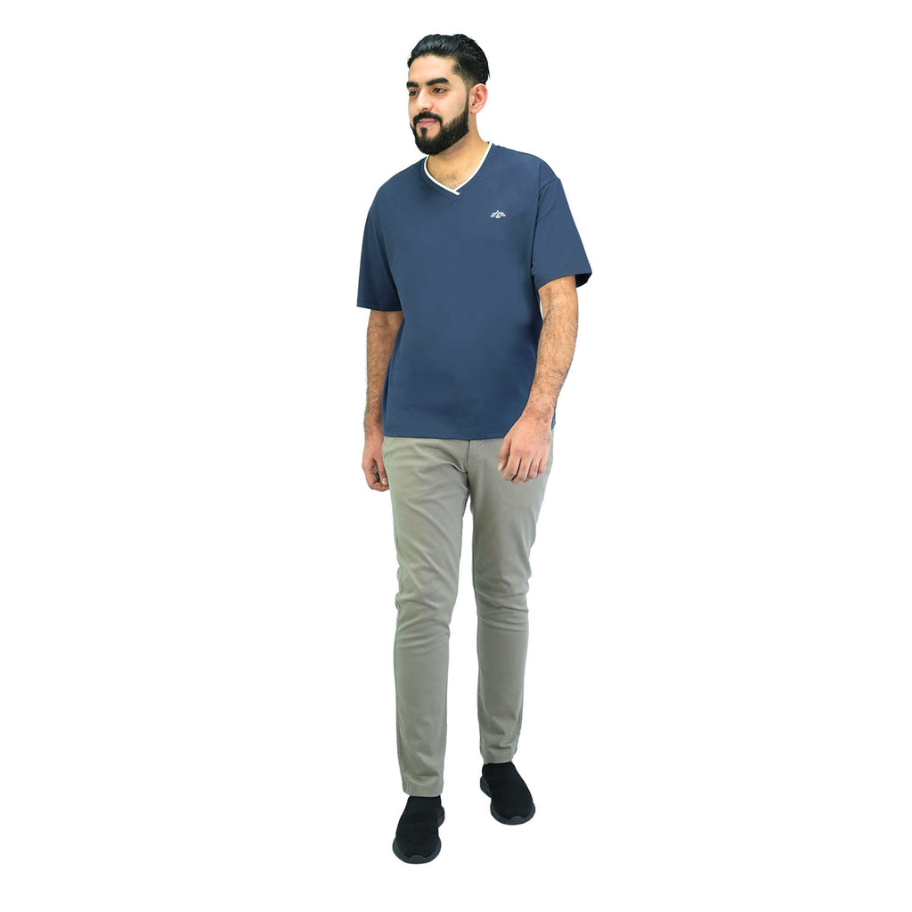 Men's V Neck Embroidery Tee