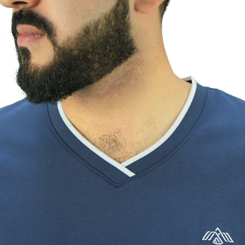 Men's V Neck Embroidery Tee