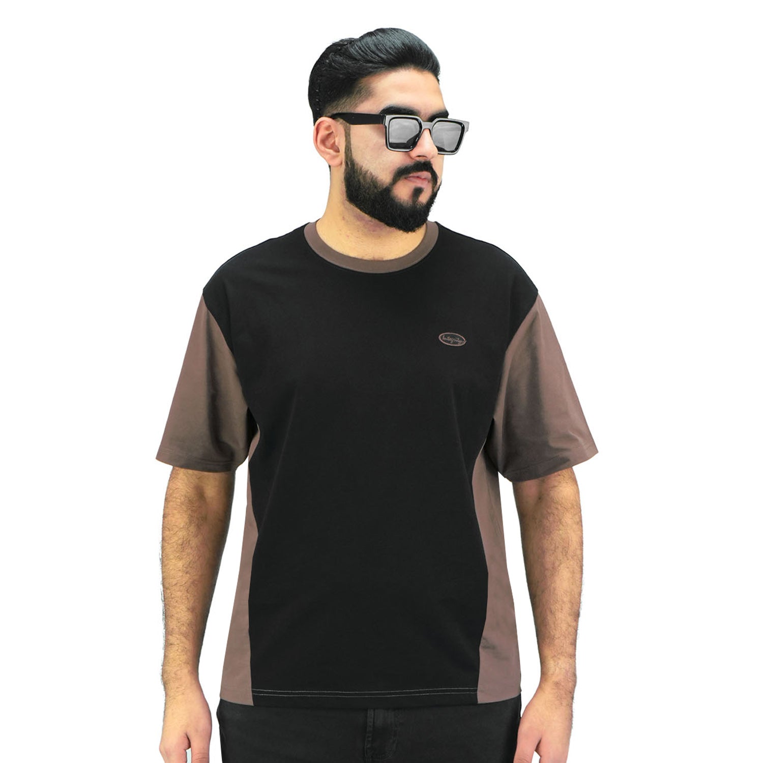 Giordano Men's Color Blocking Tee - Cotton Polyester Sorona Jersey, Relaxed Fit-Multicolor