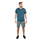 Men's V-Neck Tee - Slim Fit, Cotton Interlock, Solid Colors