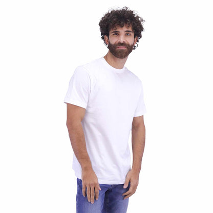 Giordano Men's Cotton Jersey Crew Neck Slim Fit Tee-White