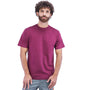 Giordano Men's Cotton Jersey Crew Neck Slim Fit Tee-Red