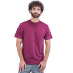 Giordano Men's Cotton Jersey Crew Neck Slim Fit Tee-Red