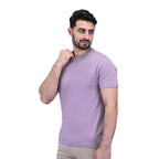 Giordano Men's Cotton Jersey Crew Neck Slim Fit Tee-Purple