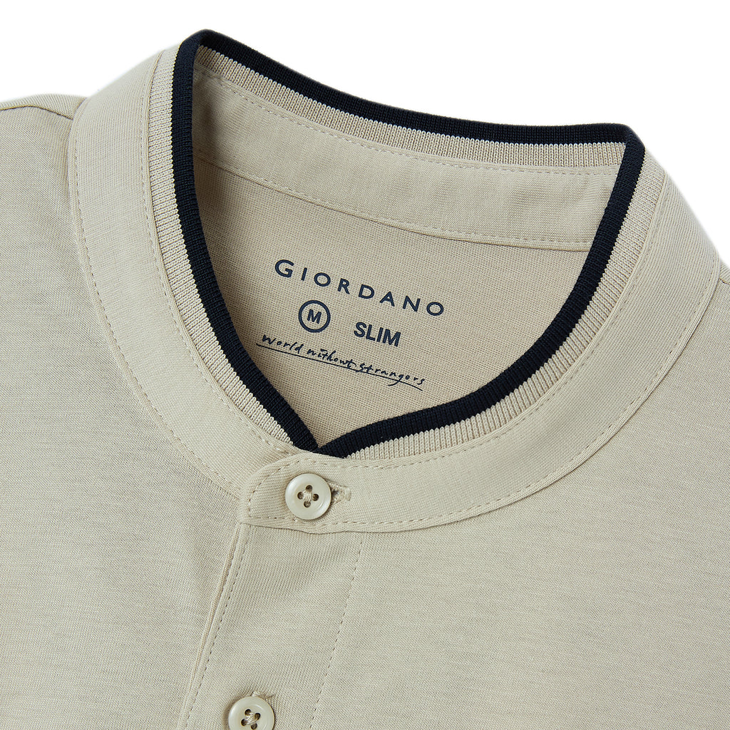 تي شيرت رجالي قطني بقصة ضيقة من Henley