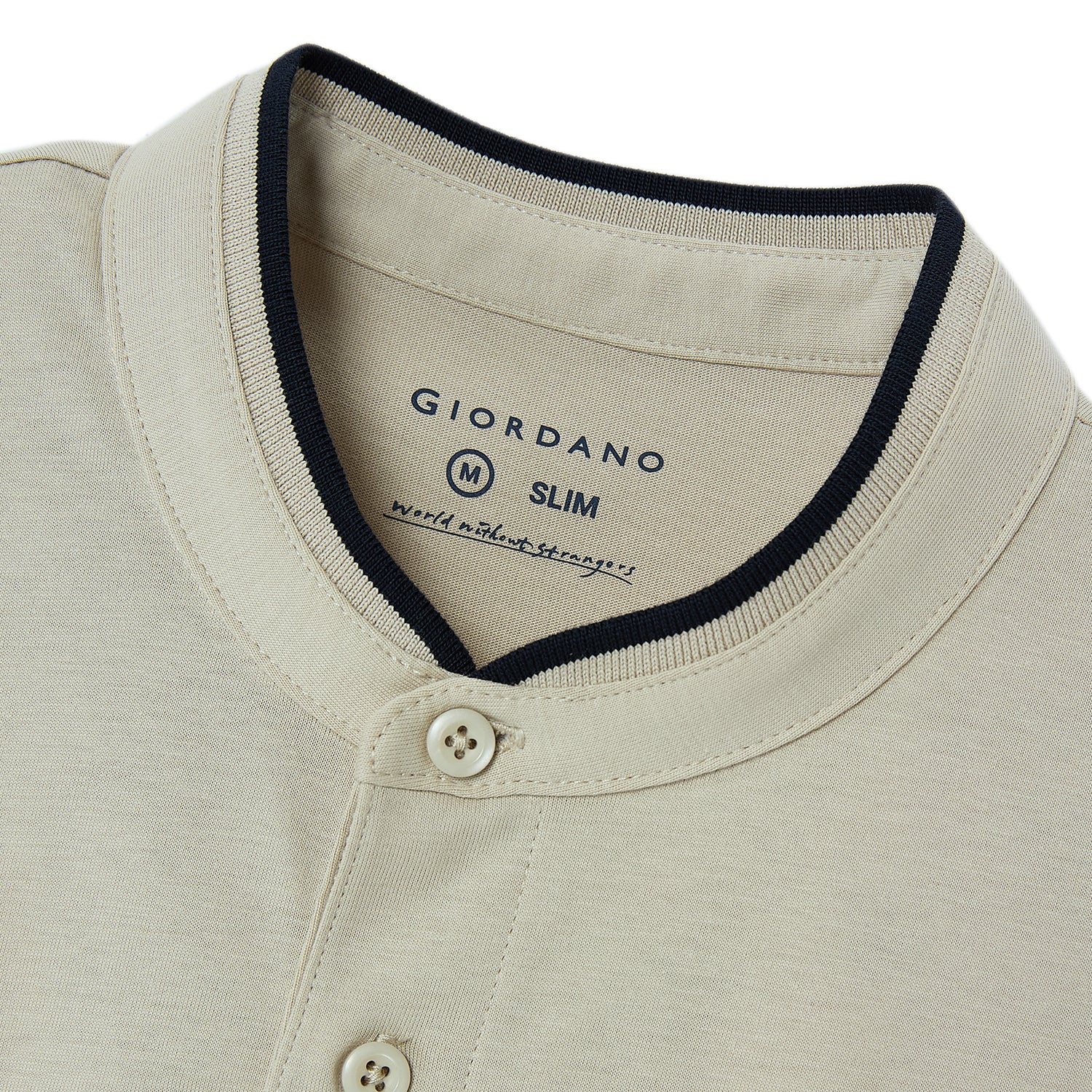 تي شيرت رجالي قطني بقصة ضيقة من Henley
