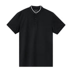 Giordano Men's Slim Fit Cotton Henley Tee-Black