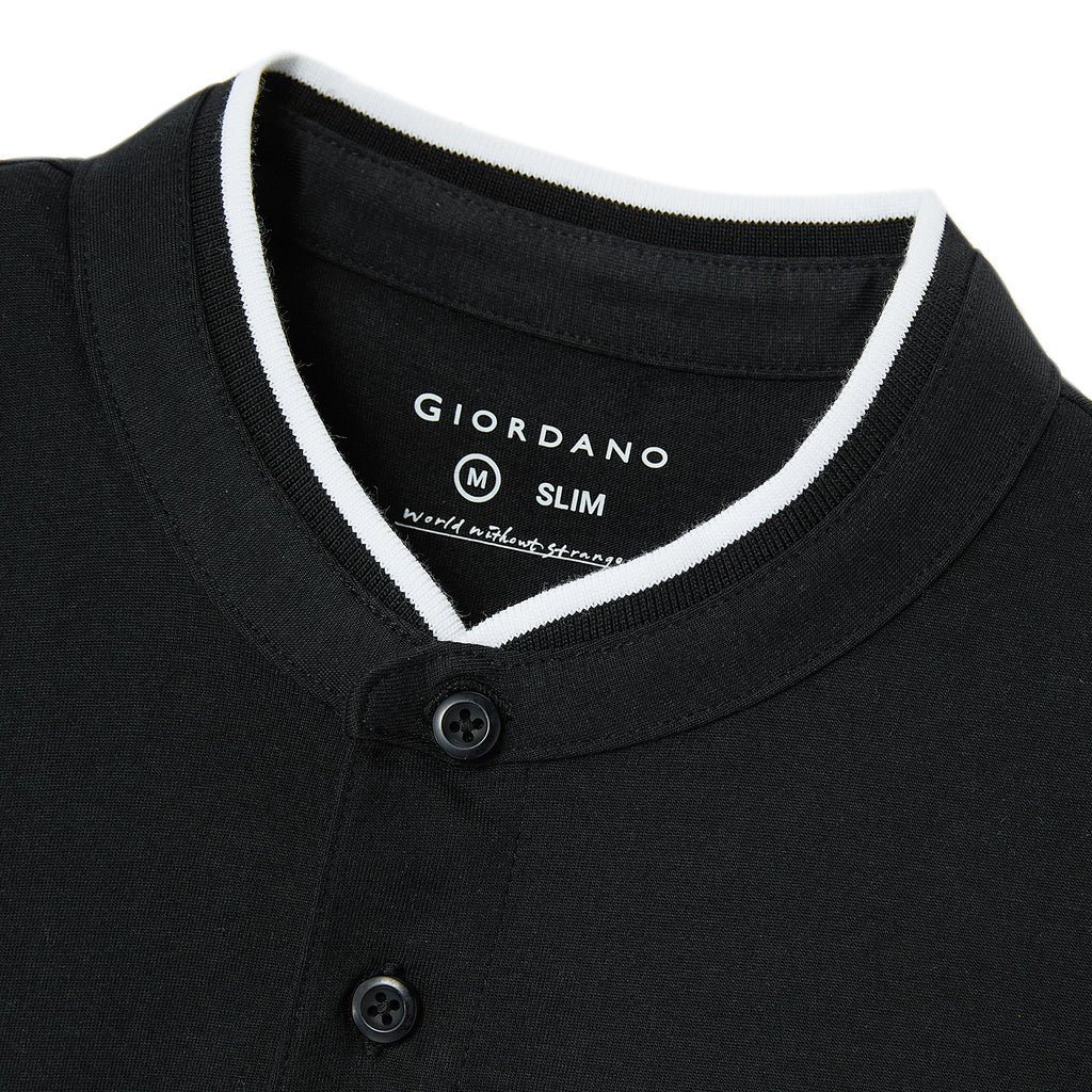 Men's Slim Fit Cotton Henley Tee