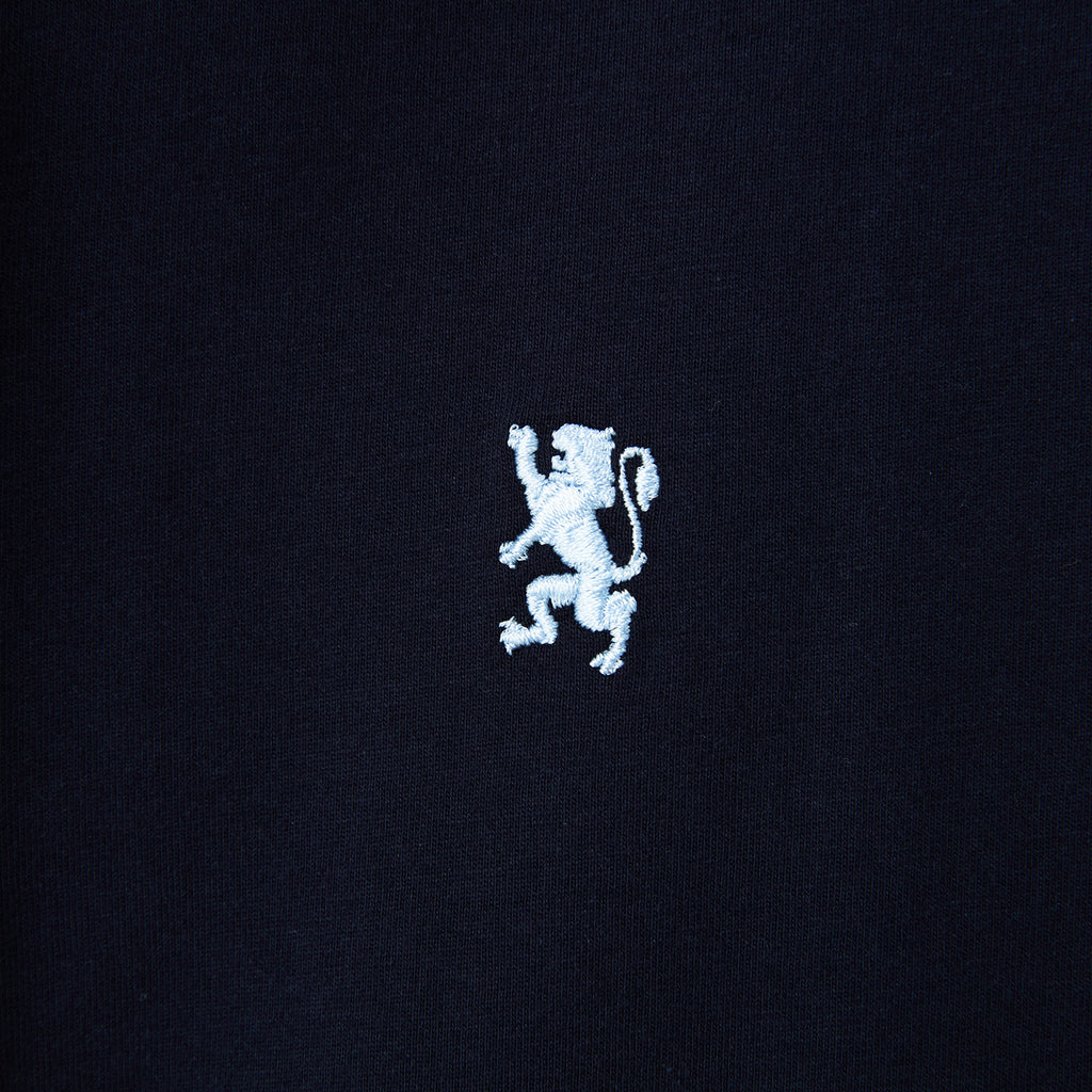 Men's Henley Tee with Small Lion Embroidery