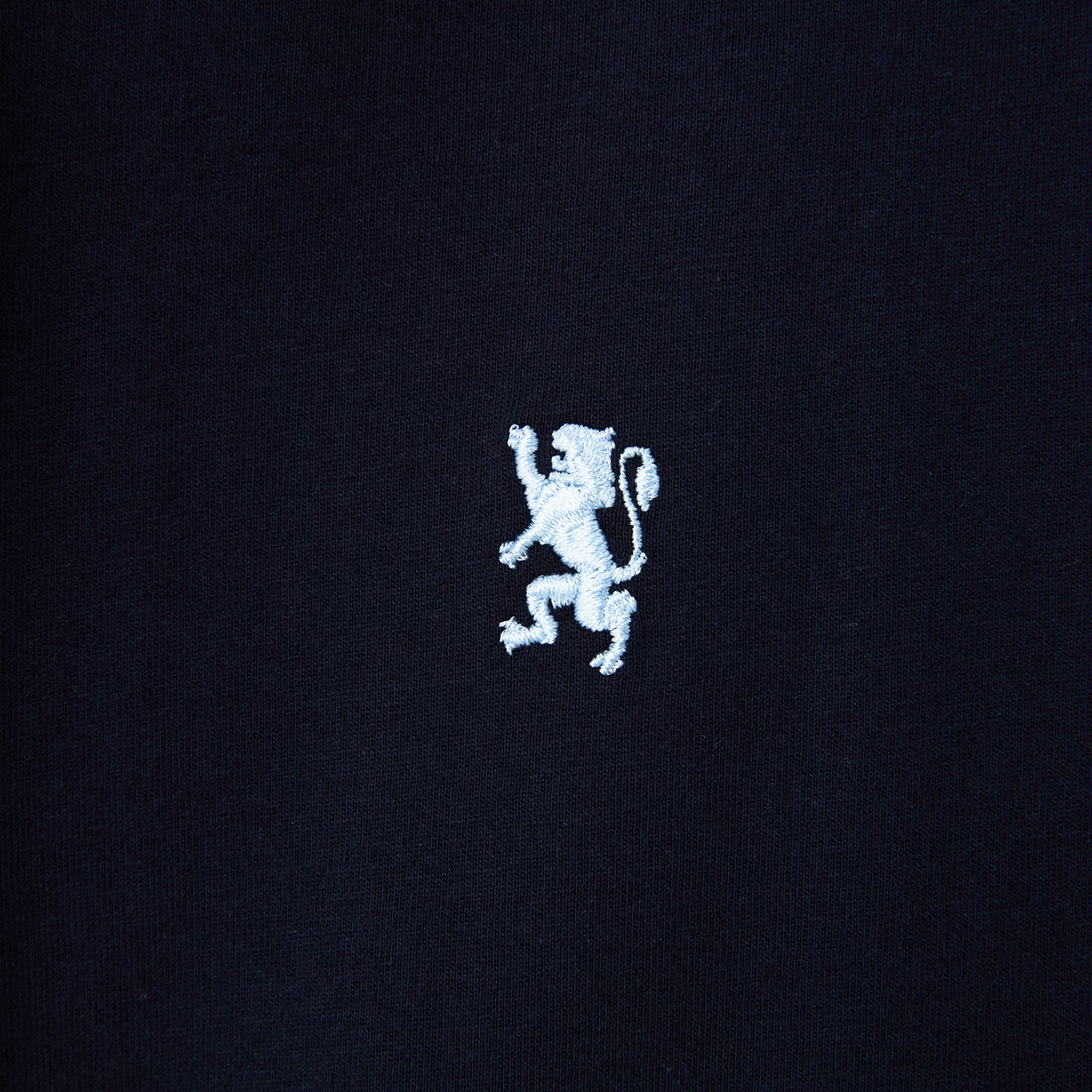 Men's Henley Tee with Small Lion Embroidery