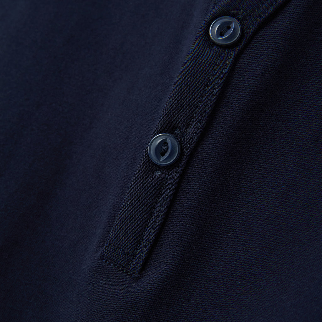 Men's Henley Tee with Small Lion Embroidery