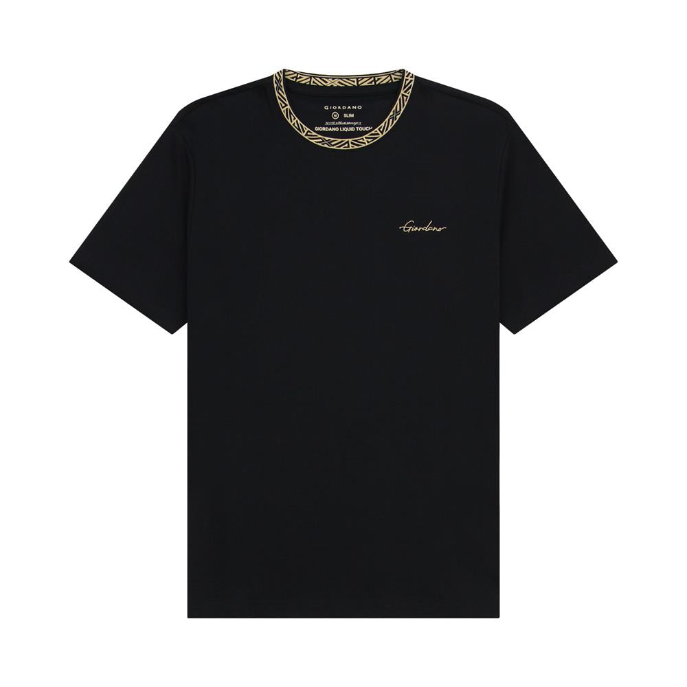 Men's Slim Fit Cotton Interlock Tee | Embroidered Tee