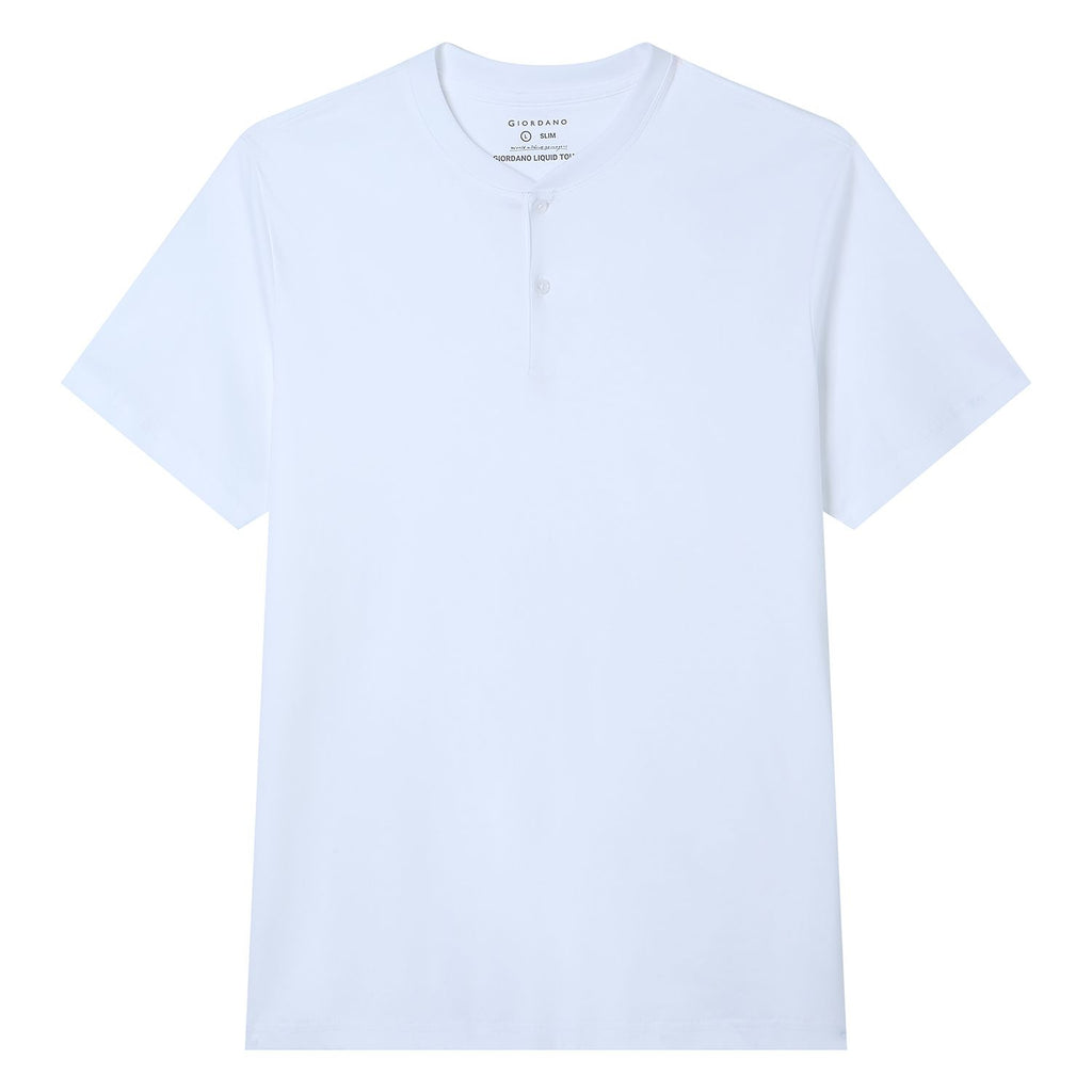 Men Slim Liquid Touch Cotton Henley Tee