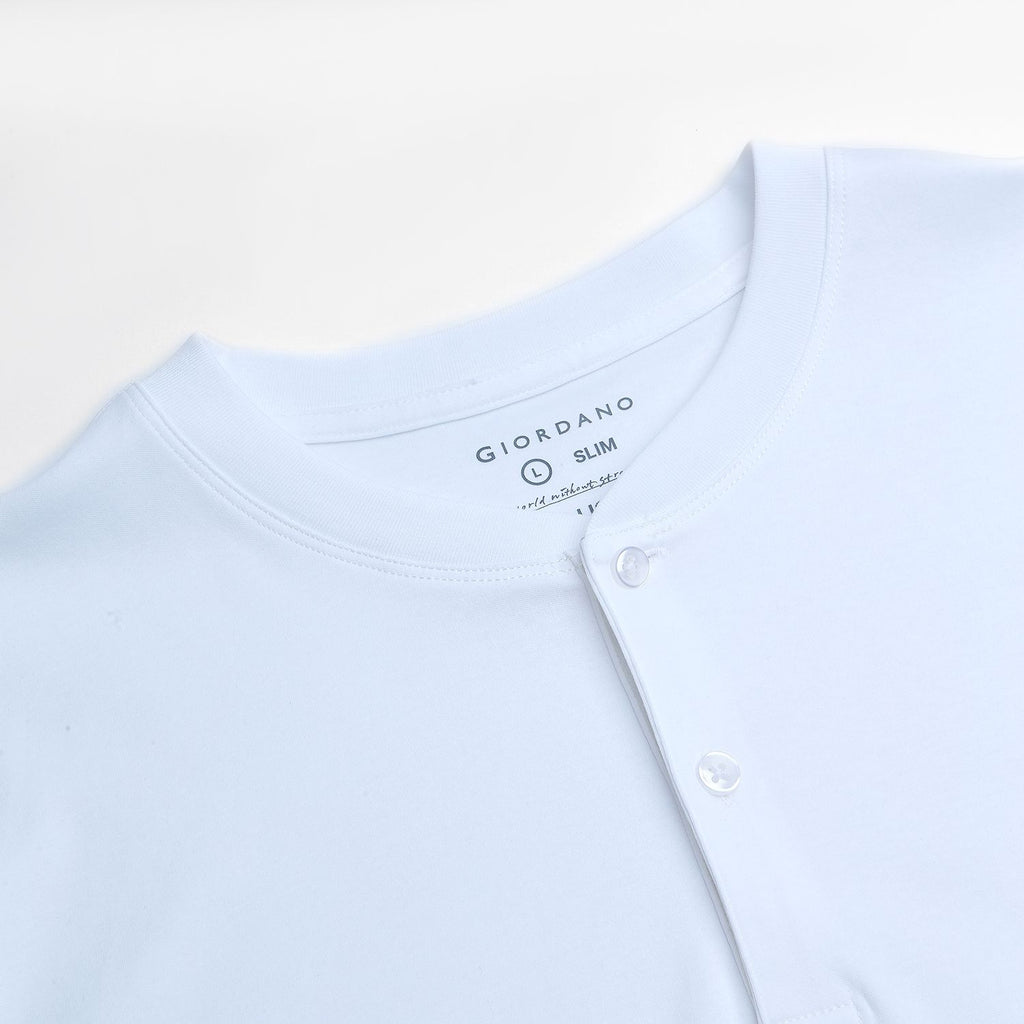 Men Slim Liquid Touch Cotton Henley Tee