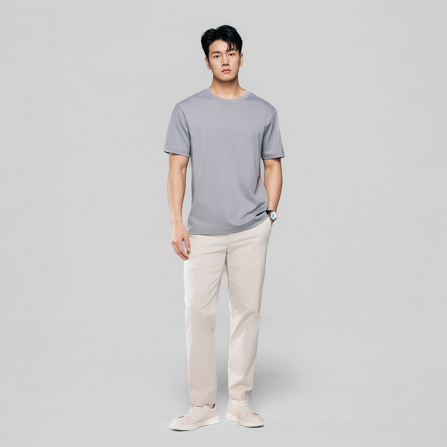 Men Regular Luxe Touch Cotton Crew Tee