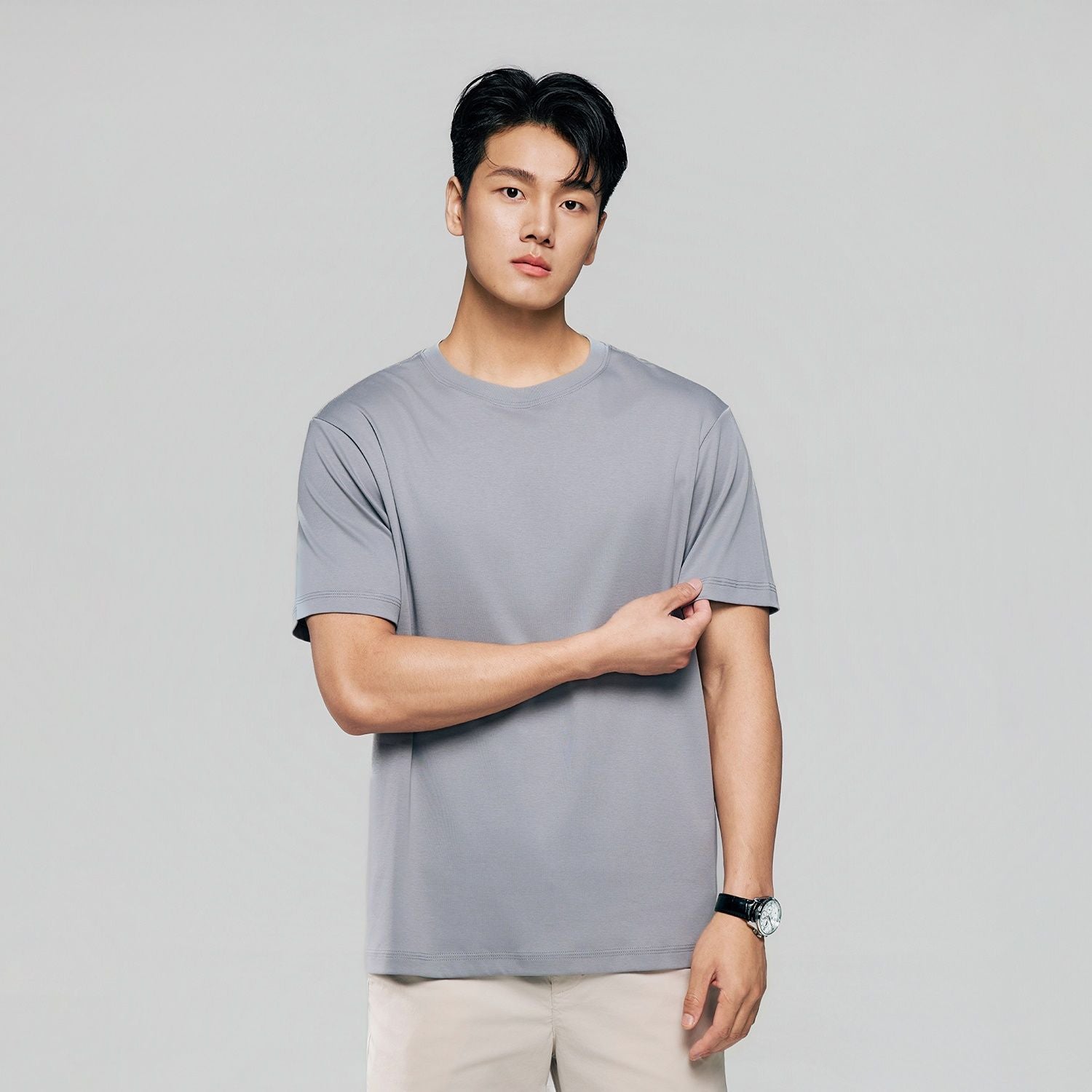 Men Regular Luxe Touch Cotton Crew Tee