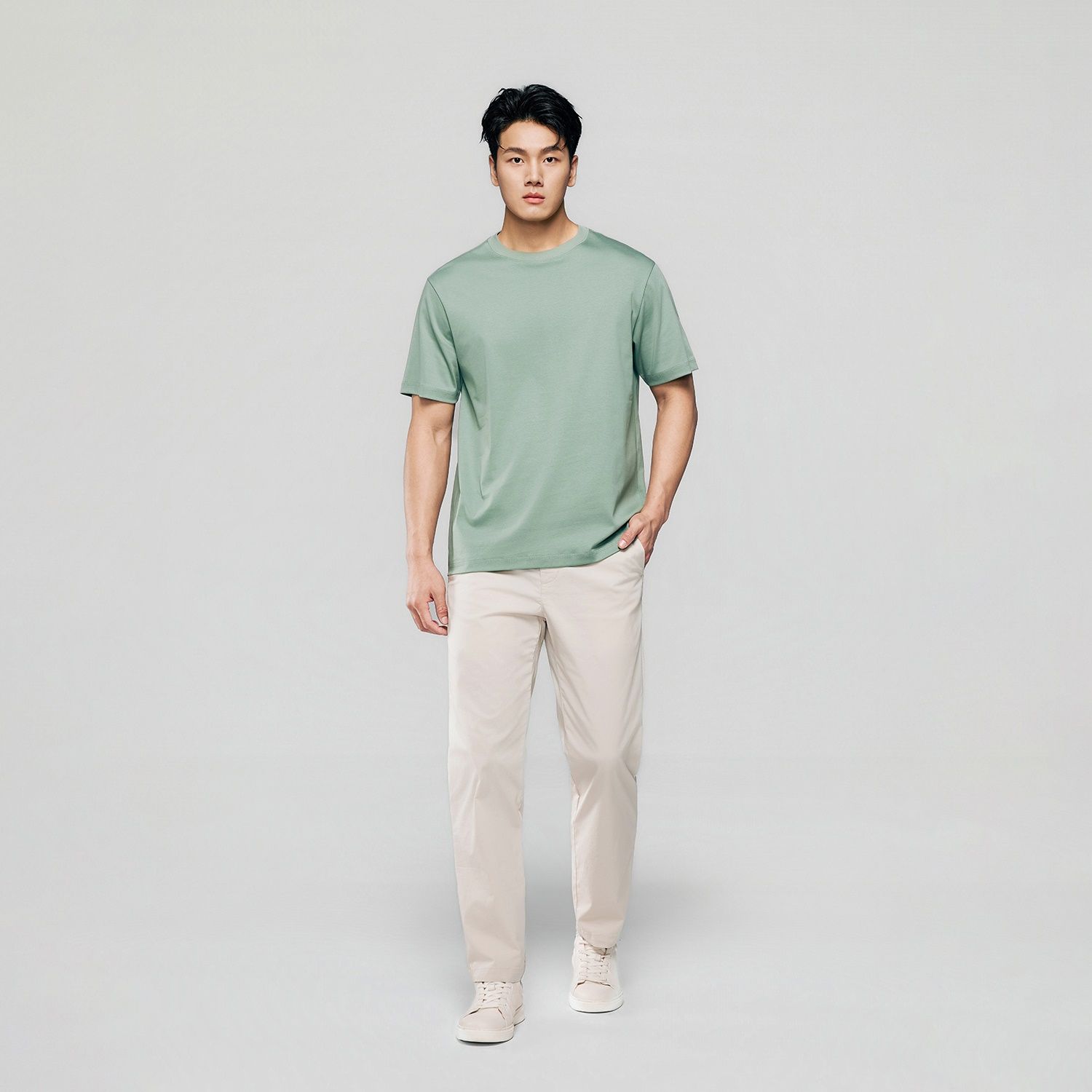 Men Regular Luxe Touch Cotton Crew Tee