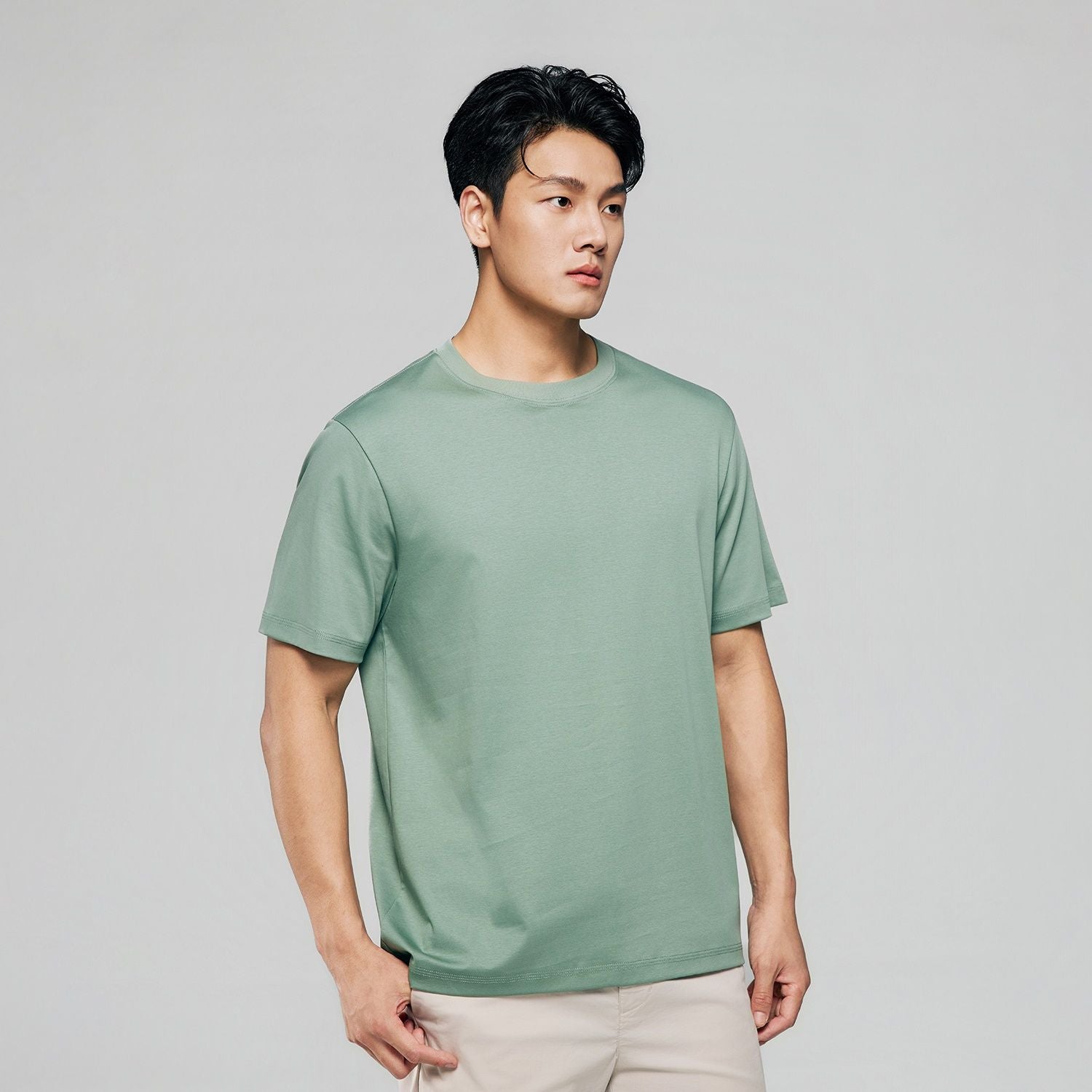 Men Regular Luxe Touch Cotton Crew Tee