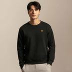 Men's Relaxed French Terry Crew Neck Embroidered Sweatshirt