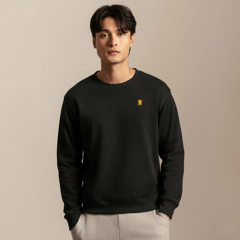 Men's Relaxed French Terry Crew Neck Embroidered Sweatshirt