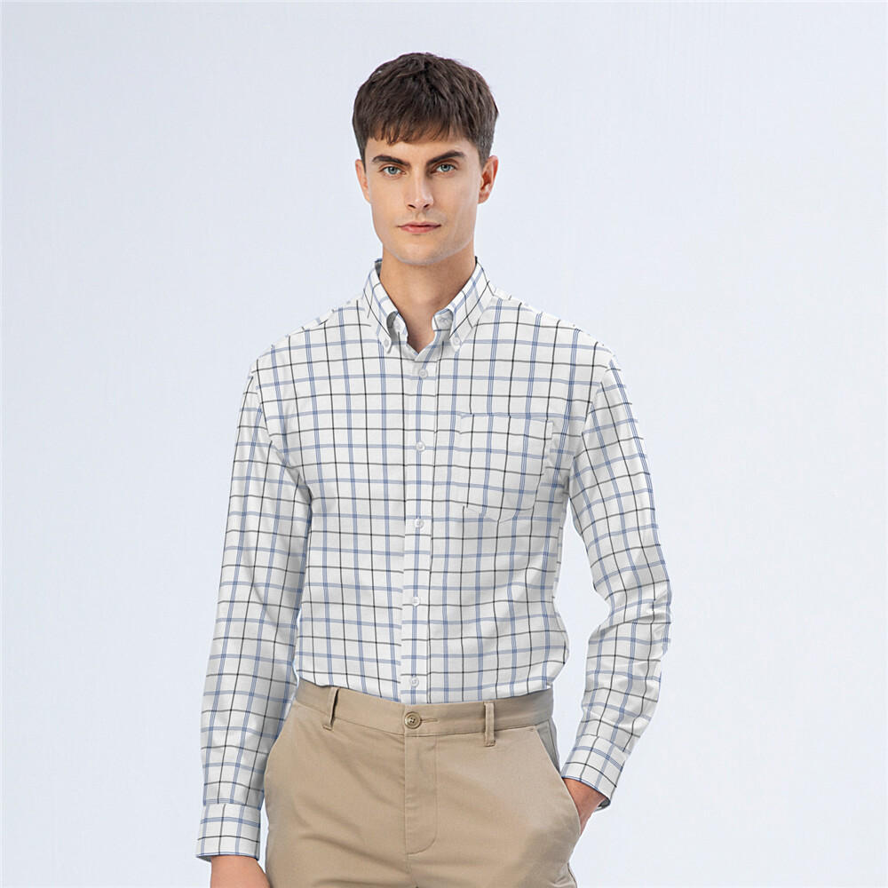 Men's Oxford Pattern Wrinkle Free Shirt