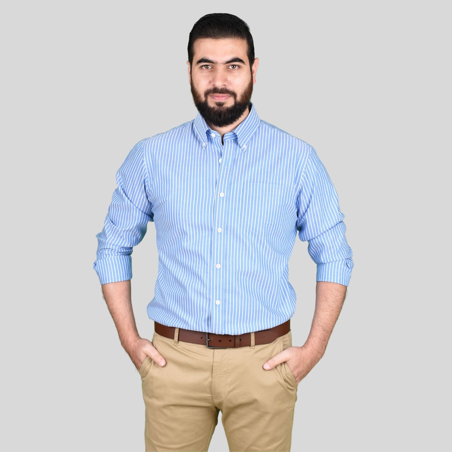 Men's Oxford Pattern Wrinkle Free Shirt