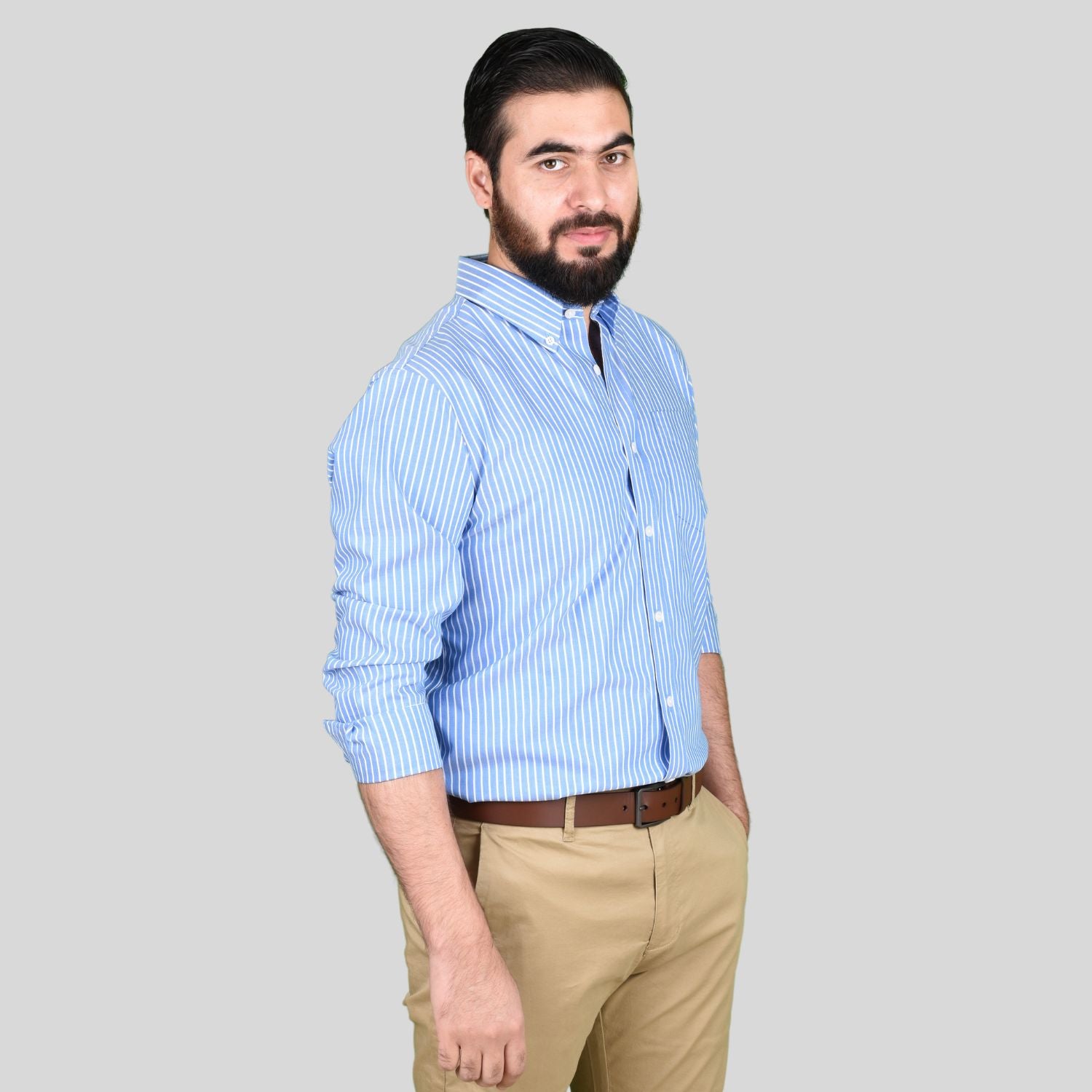 Men's Oxford Pattern Wrinkle Free Shirt