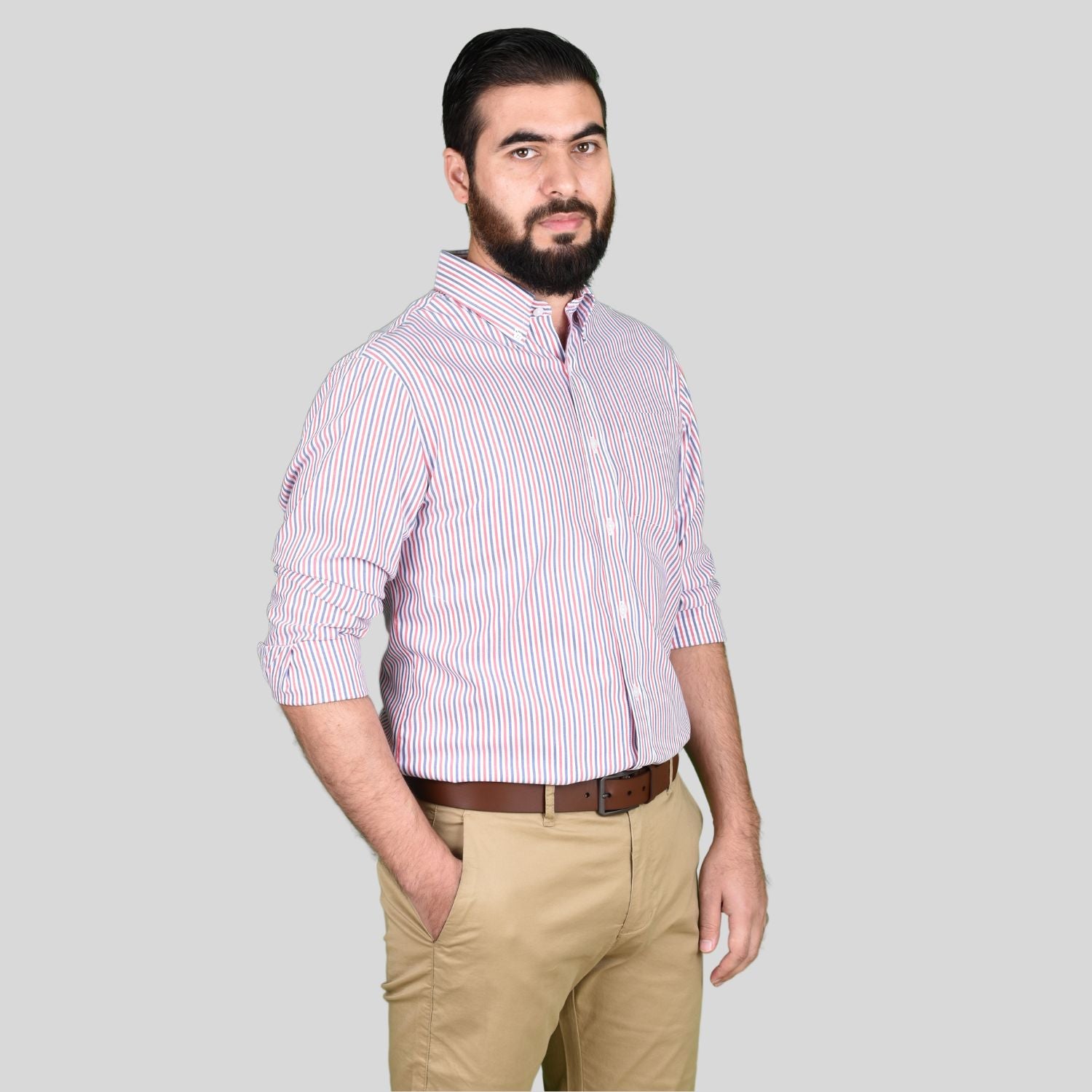 Men's Oxford Pattern Wrinkle Free Shirt