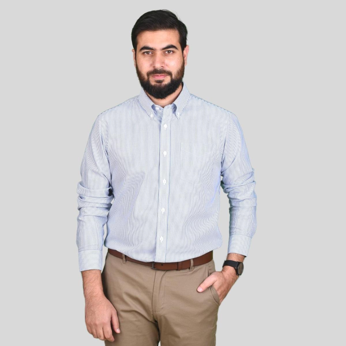 Men's Oxford Pattern Wrinkle Free Shirt