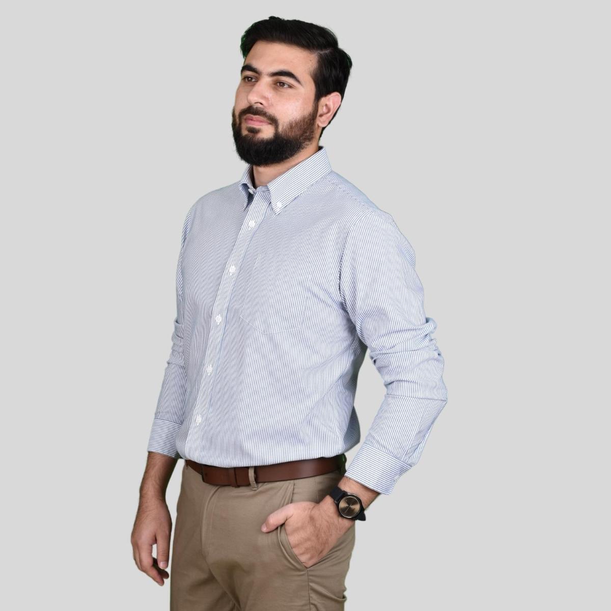 Men's Oxford Pattern Wrinkle Free Shirt