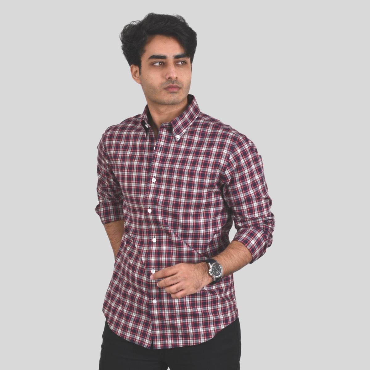 Men's Oxford Pattern Wrinkle Free Shirt