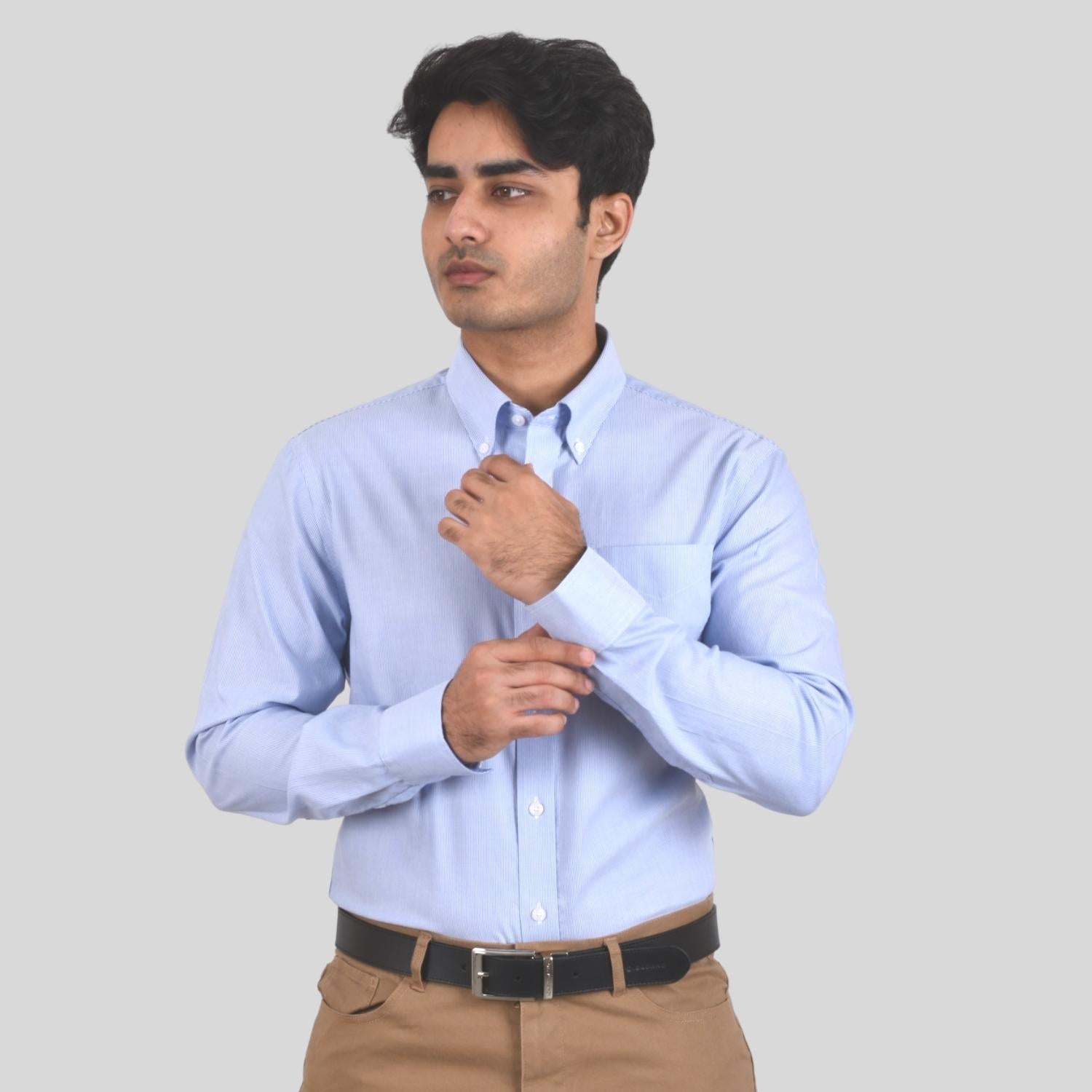 Men's Oxford Pattern Wrinkle Free Shirt