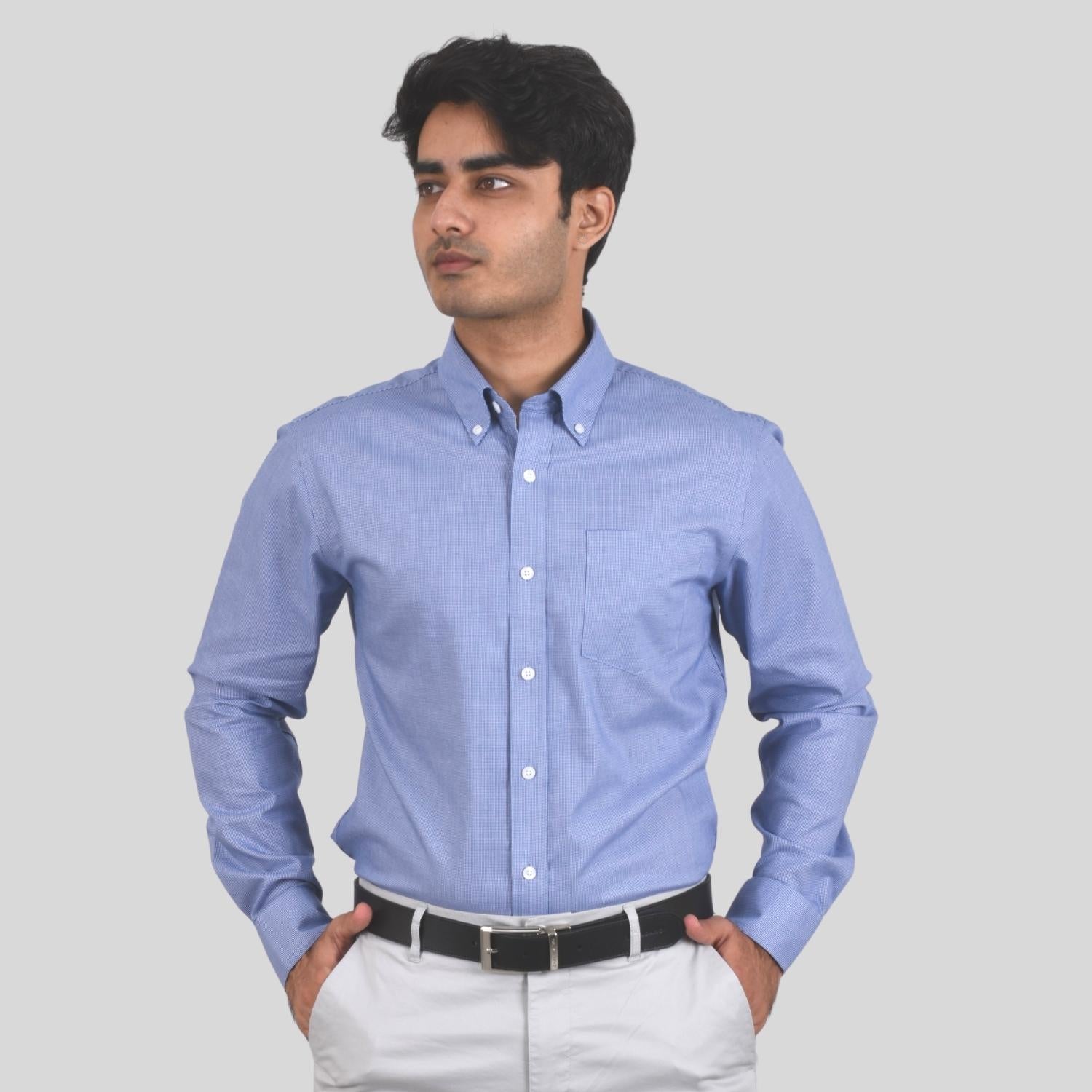 Men's Oxford Pattern Wrinkle Free Shirt