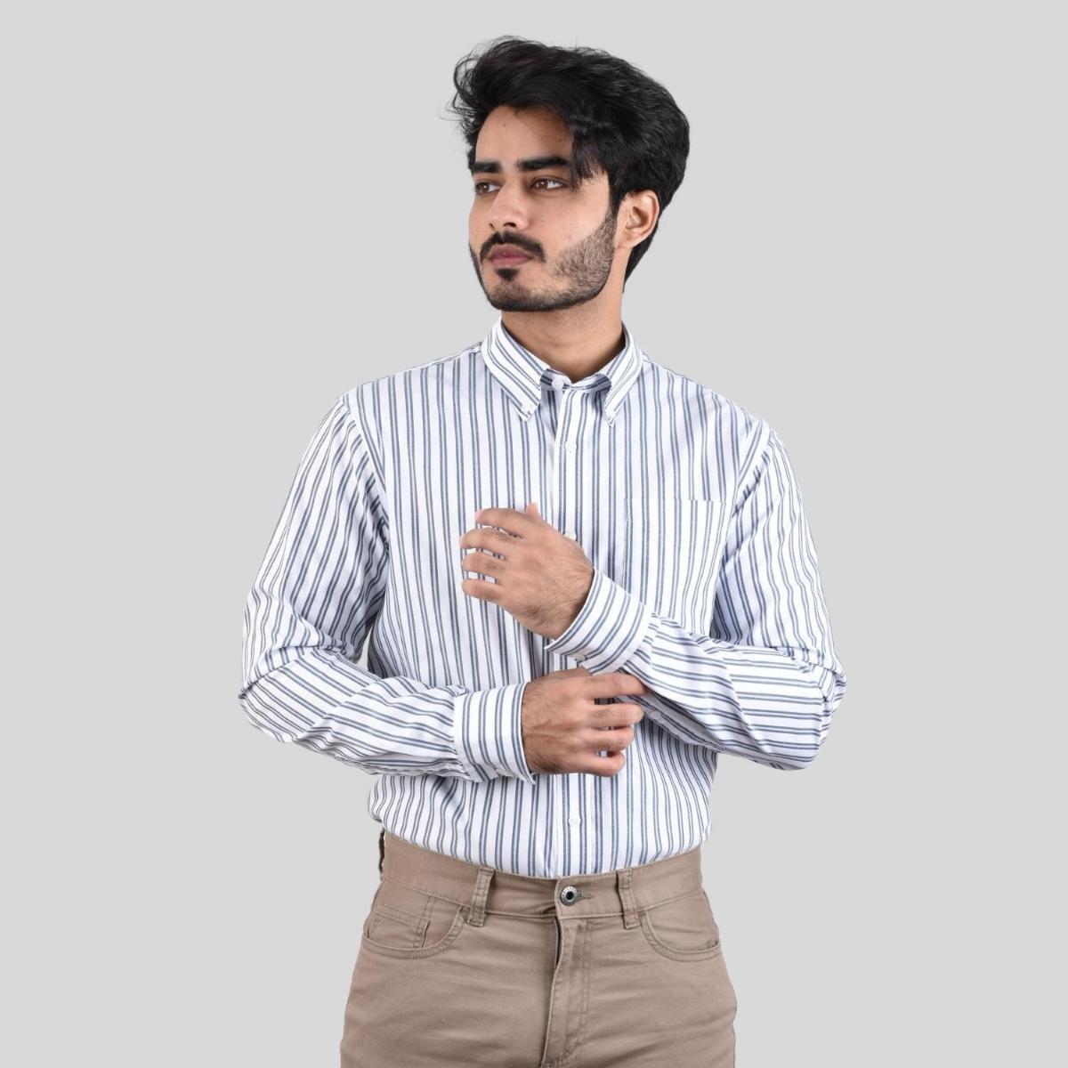 Men's Oxford Pattern Wrinkle Free Shirt