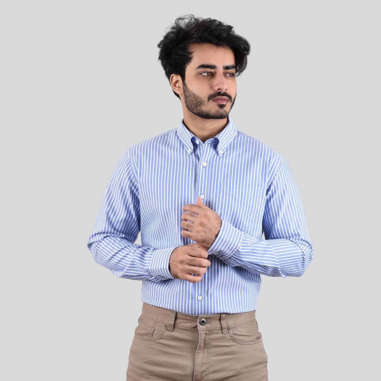 Men's Oxford Pattern Wrinkle Free Shirt