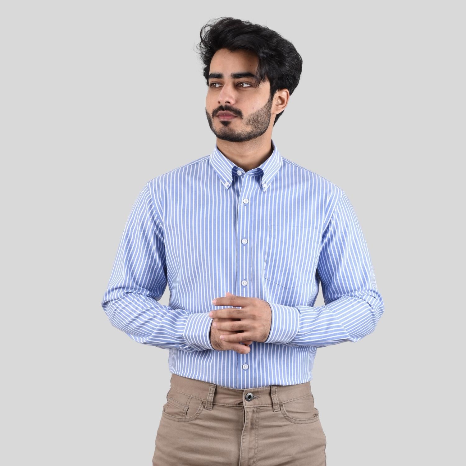 Men's Oxford Pattern Wrinkle Free Shirt