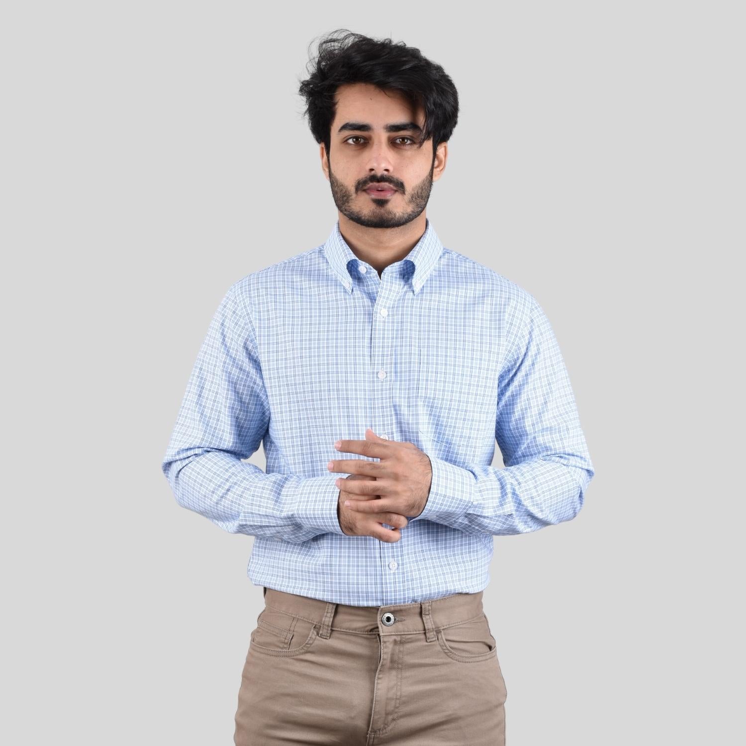 Men's Oxford Pattern Wrinkle Free Shirt
