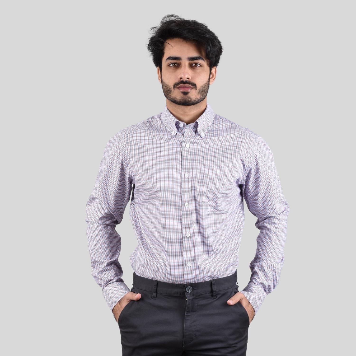 Men's Oxford Pattern Wrinkle Free Shirt