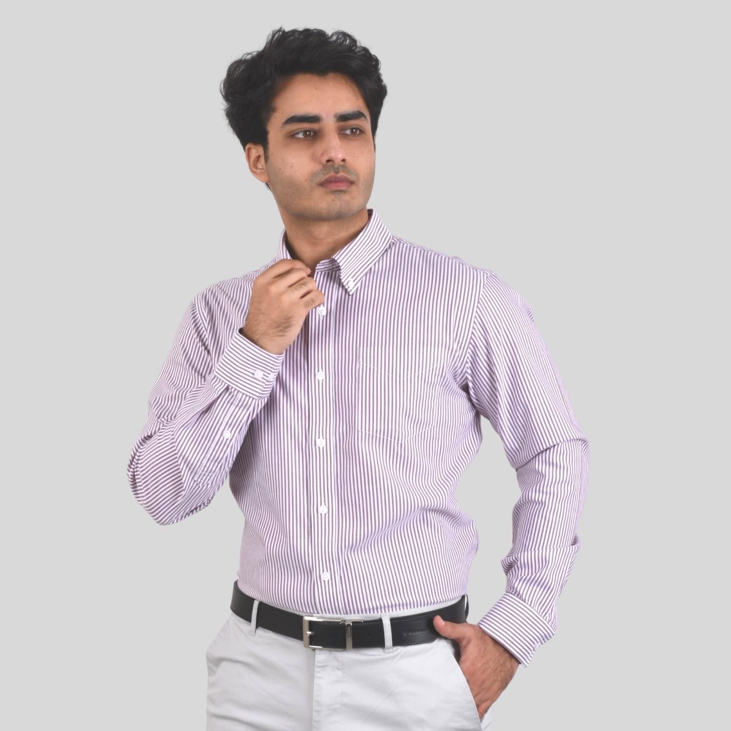 Men's Oxford Pattern Wrinkle Free Shirt