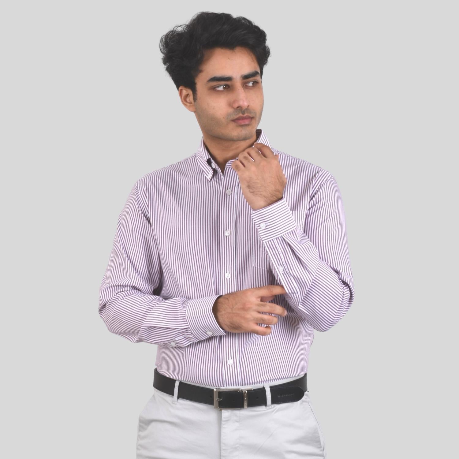 Men's Oxford Pattern Wrinkle Free Shirt