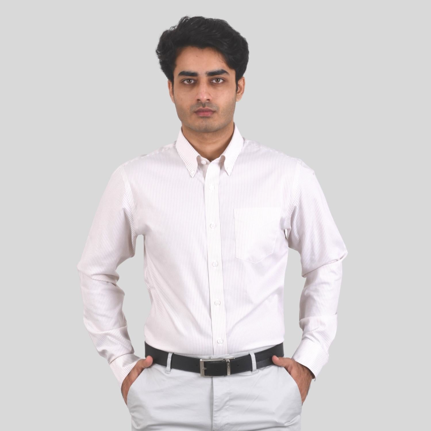 Men's Oxford Pattern Wrinkle Free Shirt