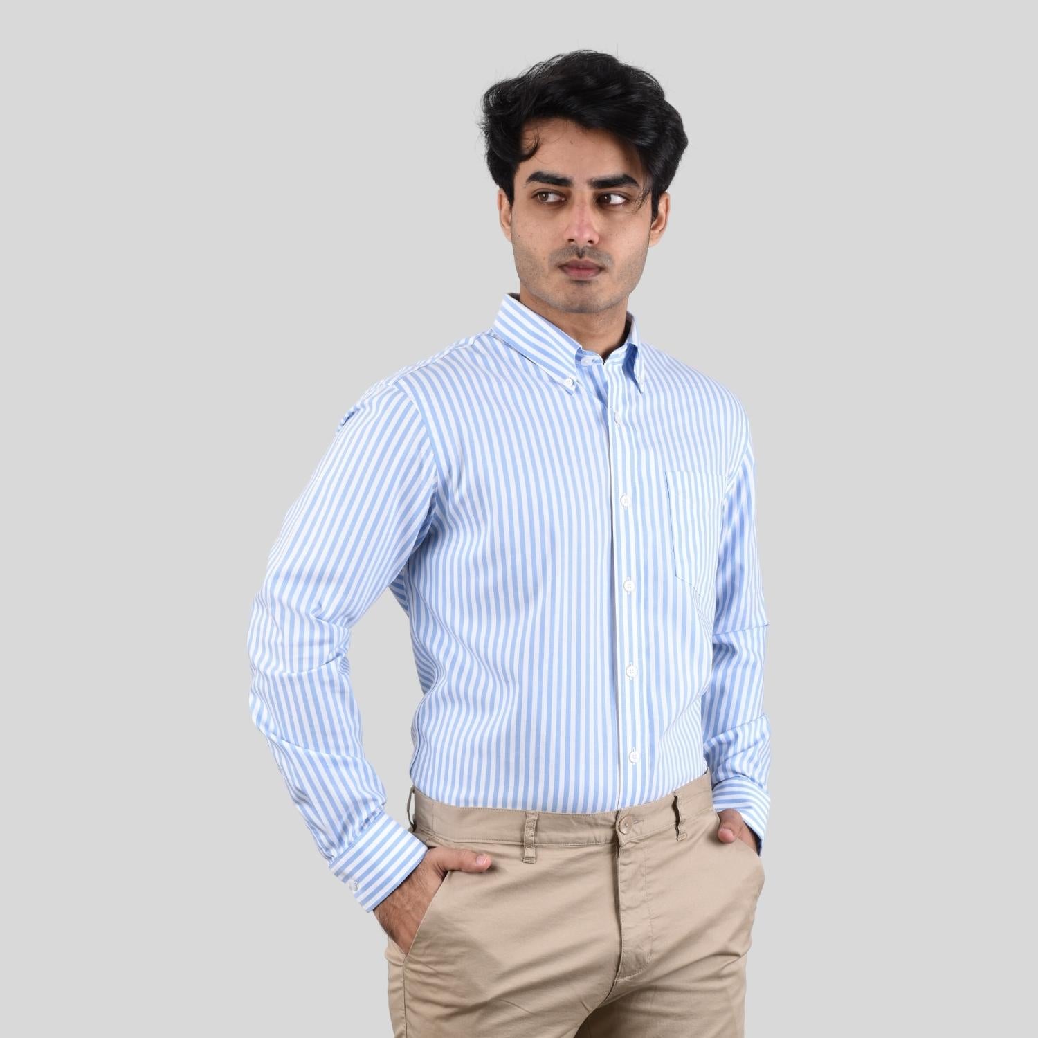 Men's Oxford Pattern Wrinkle Free Shirt