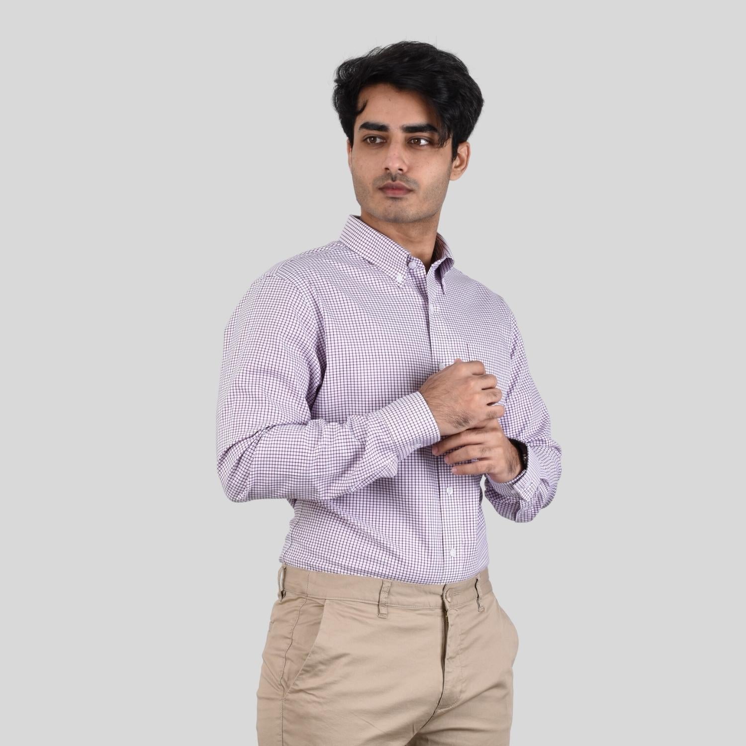 Men's Oxford Pattern Wrinkle Free Shirt