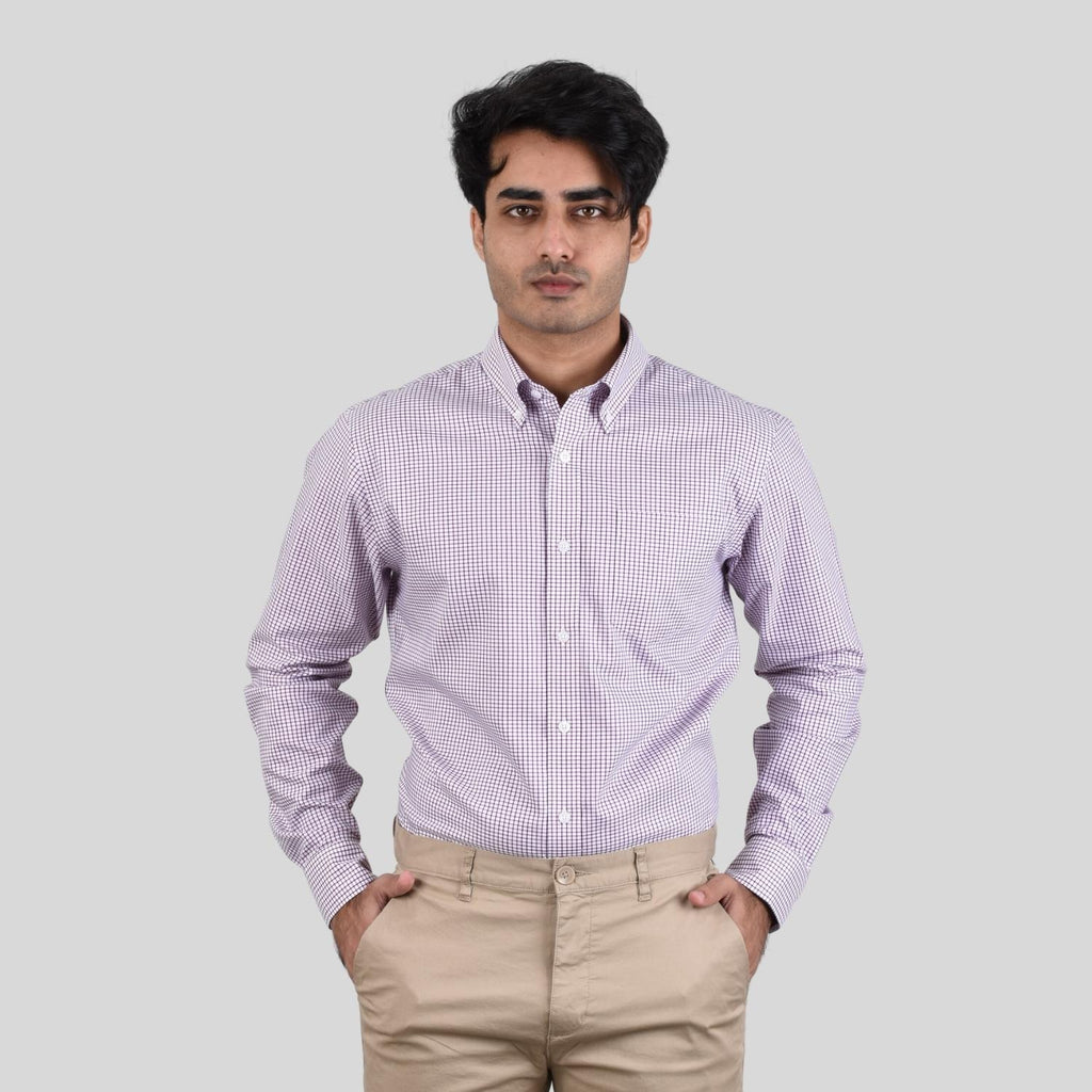 Men's Oxford Pattern Wrinkle Free Shirt