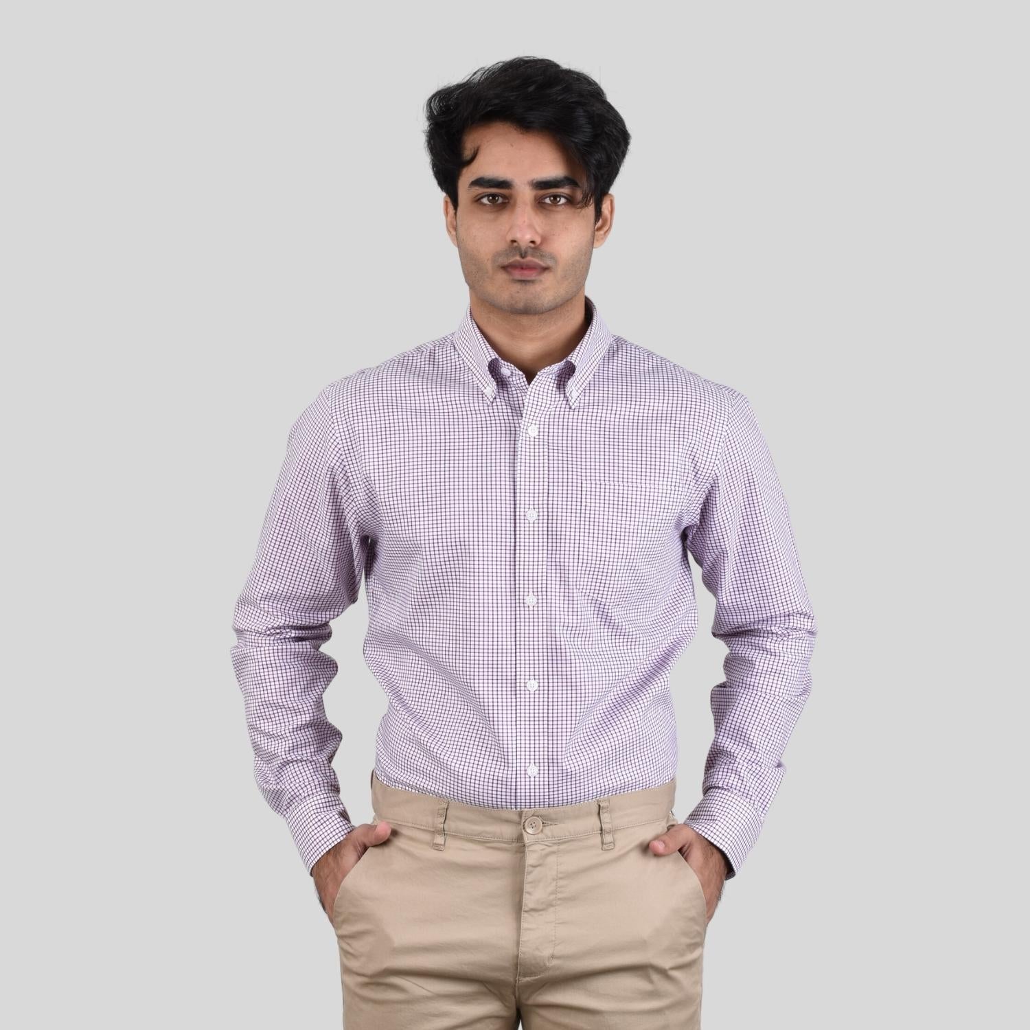 Men's Oxford Pattern Wrinkle Free Shirt